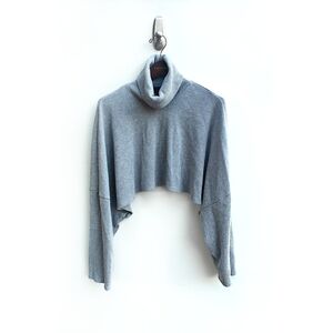 Michael Costello X Revolve Gray Cropped Turtleneck Sweater Size Medium